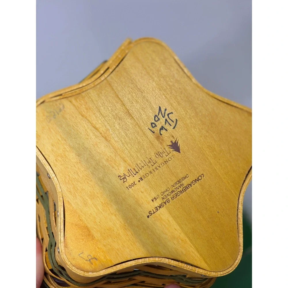 VTG Longaberger 2001 Twinkle Twinkle‎ Star Basket Tree Trimming Collection Green
